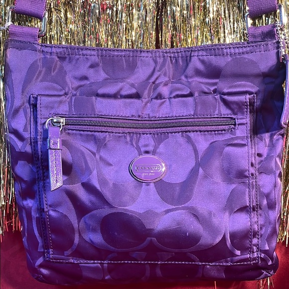 Coach Purple Crossbody Bag with Signature Monogram - Picture 7 of 7